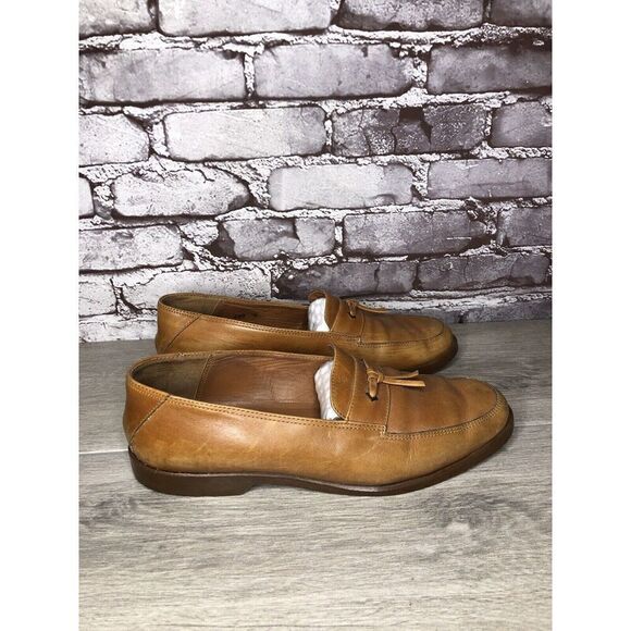 Gianni Versace Brown Leather Slip On Tassel Bow Dress Loafers Shoes Men Sz 9B US - Picture 3 of 16